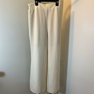 Elegant Cream Wide Leg Pants